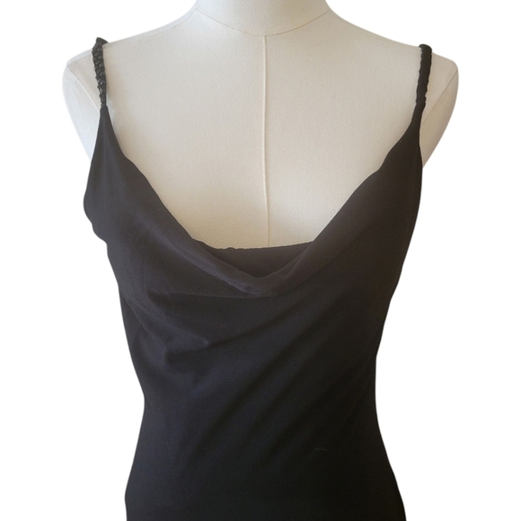 Calvin Klein Black Draped Neckline Dress Size 8 - Picture 2 of 5